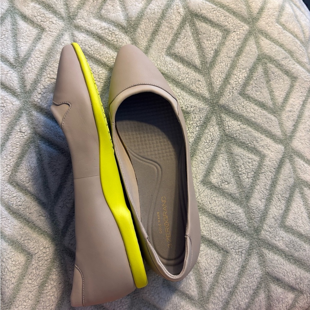 Cole Haan Gray Flats with Vibrant Yellow Sole